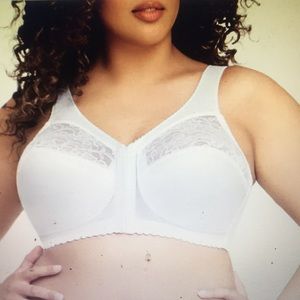 Glamorise MagicLift front closure support bra NEW in package size 54DD in white